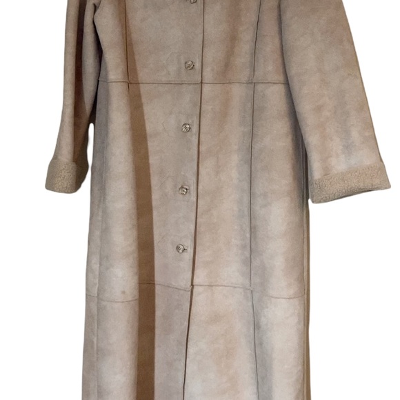 - J Jill Faux Shearling Long Coat  winter Jacket  EUC 🖤 gorgeous size M - Picture 9 of 15